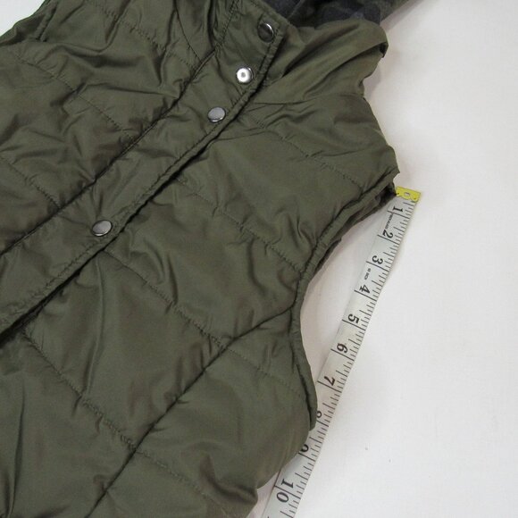 Arizona Jean Co. Army Green Camouflage Puff Vest Snap Front With Hood Size L - Picture 11 of 11